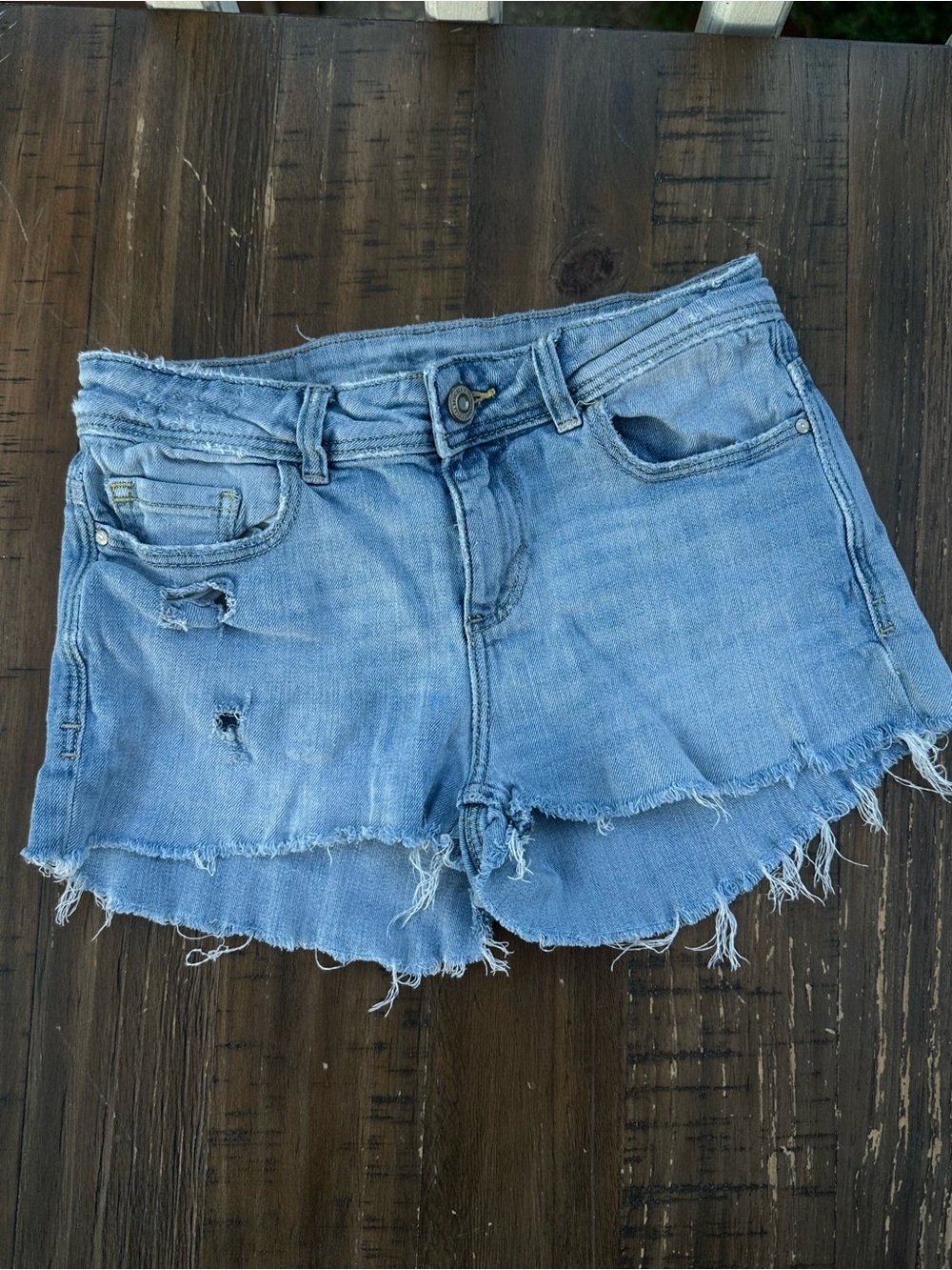Zara Distressed Denim Shorts
